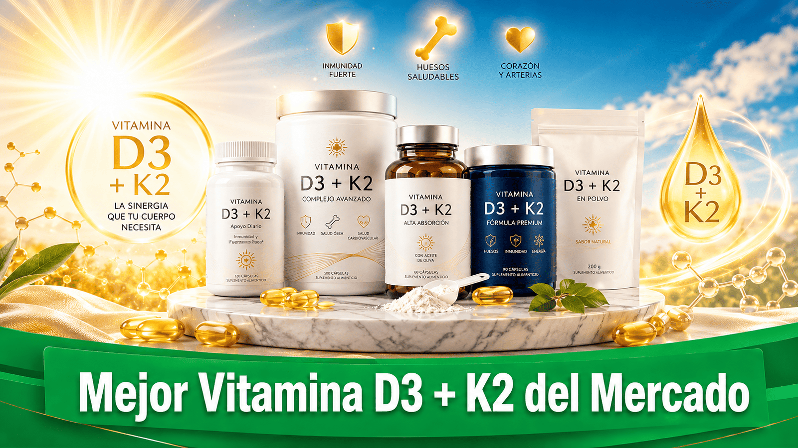 Mejor vitamina D3+K2 del mercado 2026