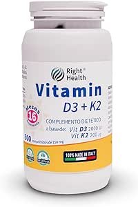 Right Health D3+K2 2000 UI 200ug 500 comprimidos Italia
